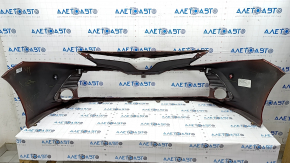 Front bare bumper Toyota Camry v70 18-20 LE\XLE for parking sensors, red, torn, dented, scratches, broken fasteners