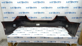 Rear bumper bare Toyota Camry v70 18-20 LE\XLE for parking sensors, red, torn, pressed, scratches, broken mount