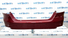 Rear bumper bare Toyota Camry v70 18-20 LE\XLE for parking sensors, red, torn, pressed, scratches, broken mount