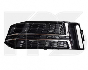 Front bumper grille left Audi A4 B9 17-19 s-line, without radar, chrome