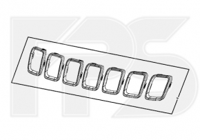 Chrome inserts in the radiator grille Jeep Compass 17 - set of 7 pcs.