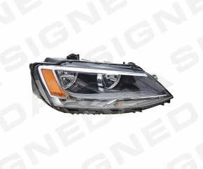 Headlight front right VW Jetta 11-18 naked USA yellow reflector