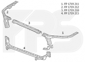 TV bar eyelash left Chevrolet Malibu 16-
