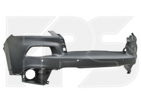 Front bumper bare upper part Jeep Cherokee KL 14-18 for parking sensors, for plug towing hook