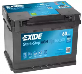 Battery 12v BMW 7 G11 G12 16-22 Main 60Ah 680A Euro AGM +-Reverse EXIDE