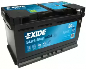 Battery 12v CHRYSLER 200 15-17 Start-Stop 80Ah 730A Euro AGM +-Reverse EXIDE