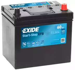 Battery 12v Mazda 6 13-21 GJ 60Ah 520A Asia +-Reverse EXIDE