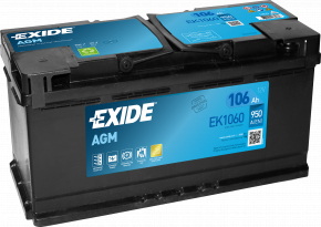 Battery 12v PORSCHE CAYENNE 11-17 106Ah 950A Euro AGM +-Reverse EXIDE
