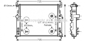 Radiator cooling water Mercedes W164 ML X164 GL W251 R M272 M273 AVA