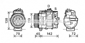 Air Conditioning Compressor Mercedes W164 ML X164 GL W251 R M272 M273 AVA