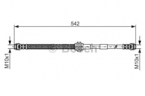 Front left brake hose Audi Q7 4L 10-15 BOSCH