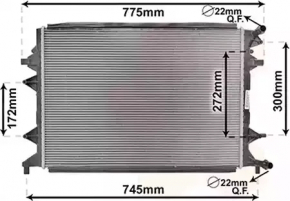 Radiator cooling water VW Jetta 16-18 USA 1.4T VAN WEZEL