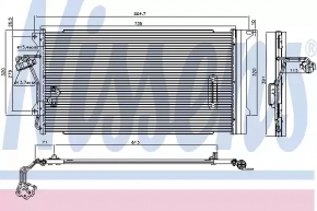 Air conditioning radiator condenser Audi Q7 4L 10-15 NISSENS