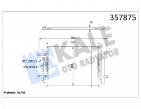 Air conditioning radiator condenser Kia Niro 17-22 HEV, PHEV KALE OTO RADYATOR