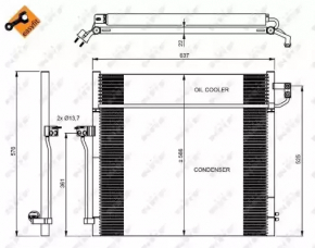 Air conditioning radiator condenser Mercedes GLS-class X166 13-19 NRF