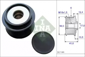 Generator pulley VW Passat b8 16-19 USA 1.8T, 2.0T INA