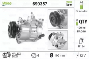 Air conditioning compressor VW Passat b7 12-15 USA 1.8T VALEO