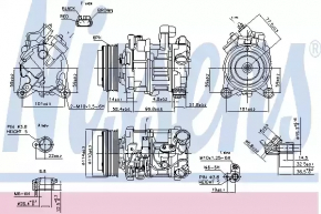 Air conditioning compressor BMW F30 12-16 N20 NISSENS
