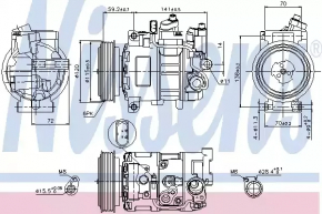 Air conditioning compressor Audi A4 B8 13-16 rest 2.0T NISSENS