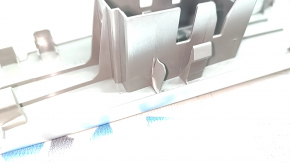 Rear left door window lifter control trim Toyota Prius V 12-17 gray, scratches, broken mount