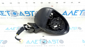 Side mirror right Hyundai Sonata 20- 8 pins, turn signal, heated, BSM, graphite, no cover, no mirror, broken turn signal, crack, saw cut