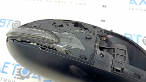 Side mirror right Hyundai Sonata 20- 8 pins, turn signal, heated, BSM, graphite, no cover, no mirror, broken turn signal, crack, saw cut
