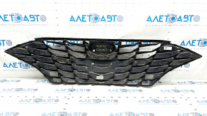 Radiator grill with emblem Hyundai Sonata 20-22 SEL, SEL Plus, Limited without parking sensors, under radar, black gloss, sand