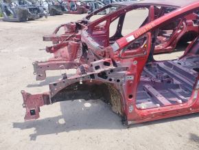 Front left quarter Toyota Prius V 12-17 red, on the body, dented threshold