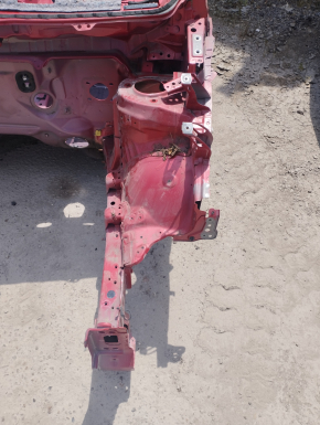 Front left quarter Toyota Prius V 12-17 red, on the body, dented threshold