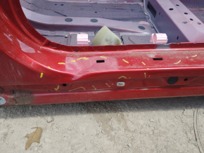 Front left quarter Toyota Prius V 12-17 red, on the body, dented threshold