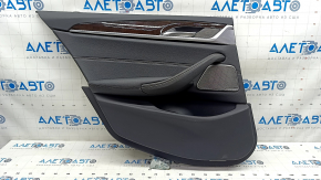 Door trim card rear left BMW 5 G30 17-23 harman/kardon, with tweeter, black leather, scratches, break