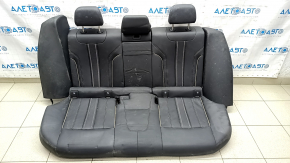 Rear row of seats 2nd row BMW 5 G30 17-23 leather black, white stitching, for cleaning, dented leather