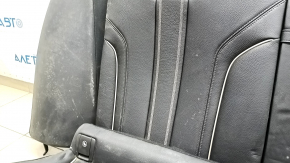 Rear row of seats 2nd row BMW 5 G30 17-23 leather black, white stitching, for cleaning, dented leather