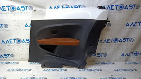 Card rear right VW Beetle 12-19 white gloss, armrest leather brown, structure, scratches, crack in the lining