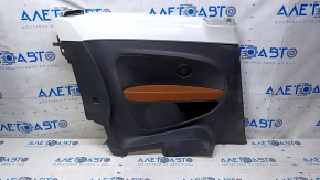 Card rear left VW Beetle 12-19 white gloss, armrest leather brown, structure, scratches, scuffs on leather