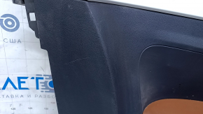 Card rear left VW Beetle 12-19 white gloss, armrest leather brown, structure, scratches, scuffs on leather