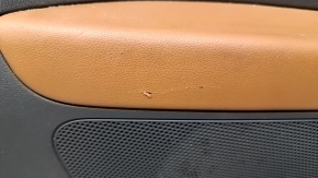 Card rear left VW Beetle 12-19 white gloss, armrest leather brown, structure, scratches, scuffs on leather
