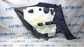 Rear row trim right Dodge Challenger 15-19 black, armrest leather, scratches, dent on leather