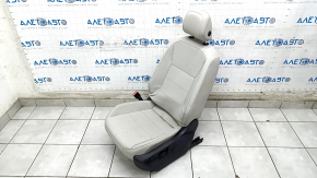 Driver's seat VW Tiguan 18- without airbag, electric, heated, leather, gray, for dry cleaning, scratches on the lining, cut chip, crack