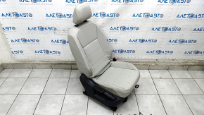 Passenger seat VW Tiguan 18- without airbag, mechanical, leather, gray, heated, for dry cleaning, scratches on the lining