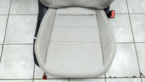 Passenger seat VW Tiguan 18- without airbag, mechanical, leather, gray, heated, for dry cleaning, scratches on the lining