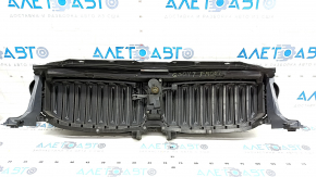 Radiator grill assembly BMW 5 G30 17-20 with radiator deflector blinds, with motor, under camera, chrome, sand