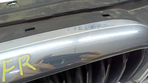 Radiator grill assembly BMW 5 G30 17-20 with radiator deflector blinds, with motor, under camera, chrome, sand