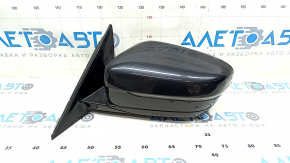 Left side mirror BMW 5 G30 17-23 9 pins, BSM, heated, turn signal, auto-dimming, camera, black, scuffed