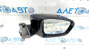 Side mirror right BMW 5 G30 17-23 9 pins, BSM, heated, turn signal, camera, black, scratches