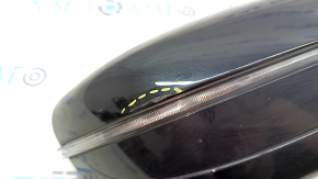Side mirror right BMW 5 G30 17-23 9 pins, BSM, heated, turn signal, camera, black, scratches