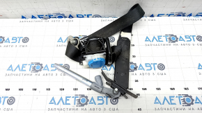 Driver's seat belt with tensioner Nissan Rogue 14-20 black, dry cleanable