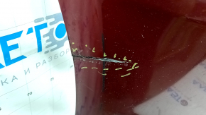Bare front bumper Lincoln MKZ 13-16 without parking sensors, red, cracks, no fragments, broken fasteners, scratches