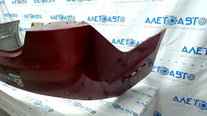 Rear bumper bare Lincoln MKZ 13-16 upper part for parking sensors, red, broken fasteners, cracks