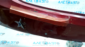 Rear bumper bare Lincoln MKZ 13-16 upper part for parking sensors, red, broken fasteners, cracks